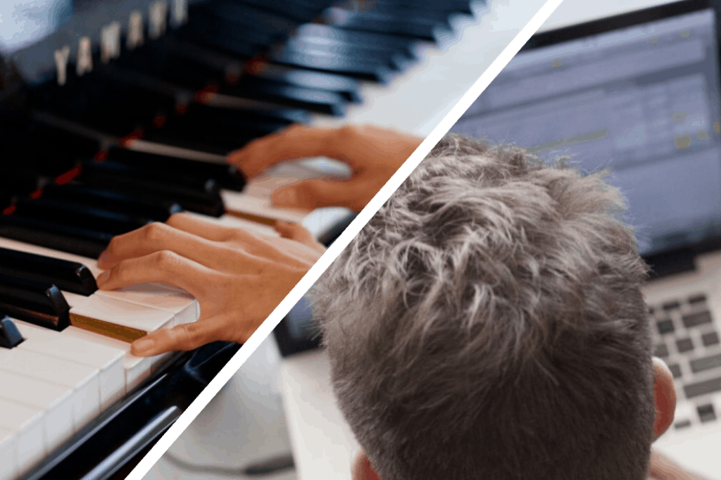 Proficient piano player producing music